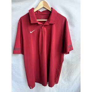 Nike Dri-FIT Short Sleeve Polo Shirt Maroon Red Size XL Classic Sporty Golfing